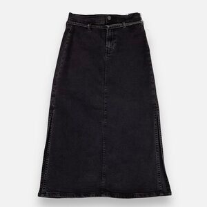 Calvin Klein Denim Skirt High Rise Denim Side Slits Stretch 12/31 NWOT